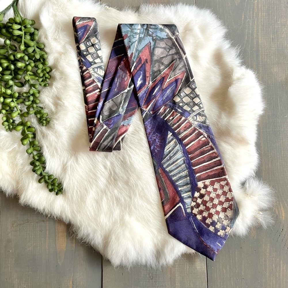 Vintage Wembley Tie Necktie Multicolored Abstract Print